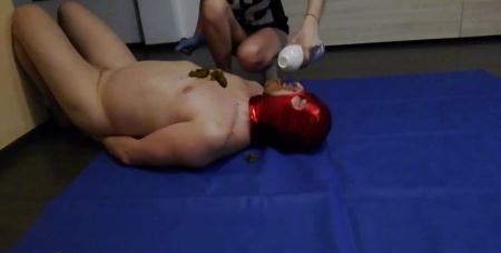 Scat Humiliation (Goddess Margo) Swallowing Huge Turds - Side Angle Mobile Recorded [FullHD 1080p] Poopping, Femdom Scat