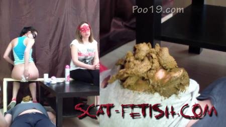 Femdom Scat (Smelly Milana) 2 sweet asses treated me with morning shit [FullHD 1080p] Humiliation, Toilet Slavery