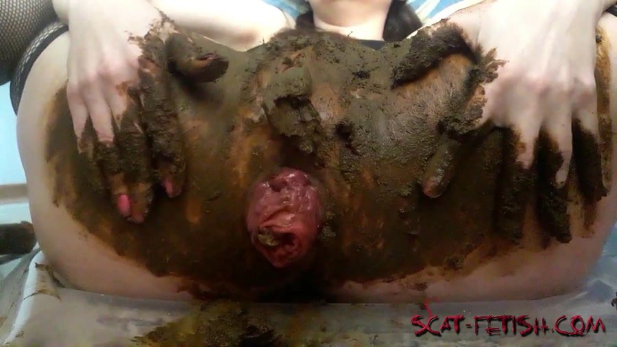 Extreme Scat (ScatLina) Anal prolapse in shit [FullHD 1080p] Defecation, Solo