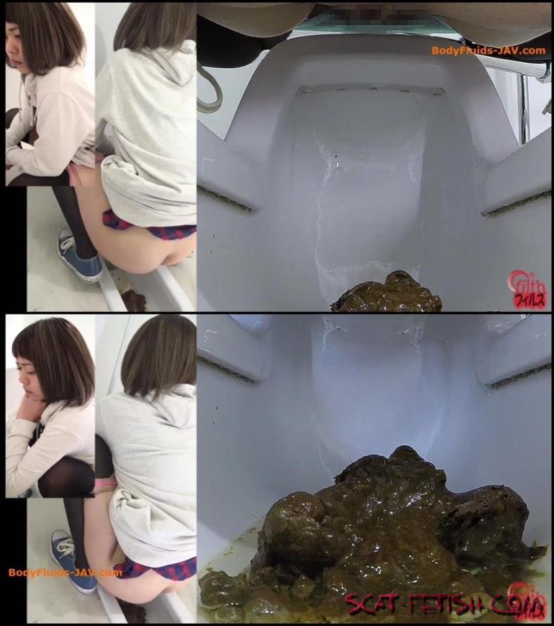 Closeup - Schoolgirl pooping in public toilet. [FullHD 1080p] Filth plus, Jav Scat