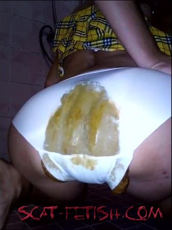 Panty Scat (MissAnja) Filthy Schoolgirl Poop in Her White Panty and Make Big Mess with Poo Smearing [FullHD 1080p] Extreme, Solo