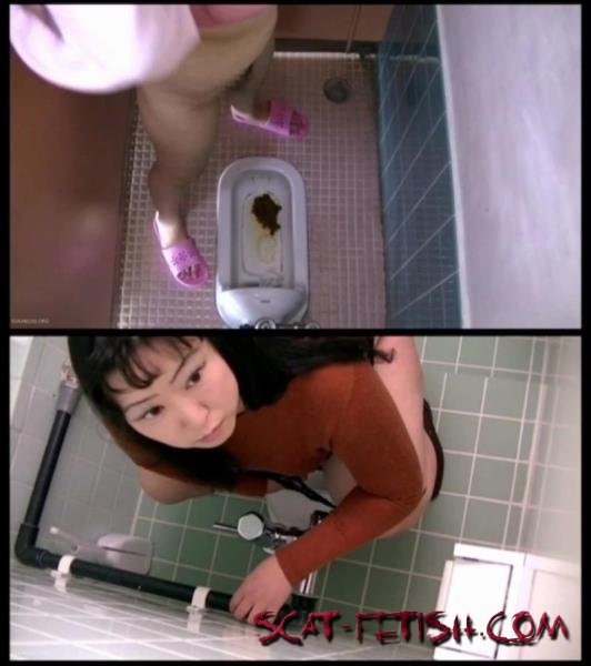 Panicky and shameful toilet defecation. () スカトロ/Scatting [HD 720p]