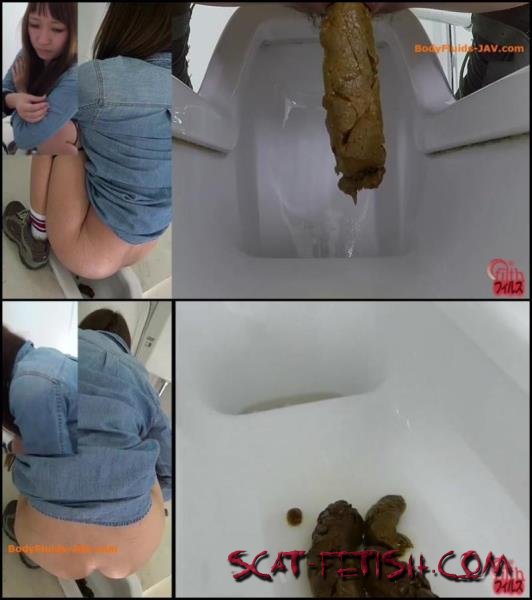 Close-up defecation girls in public toilet. () Defecation/Filth plus [FullHD 1080p]