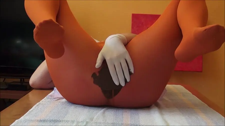 Scatting (Scat Girl Store) Scat Show In Orange Pantyhose [FullHD 1080p] Solo, Big pile