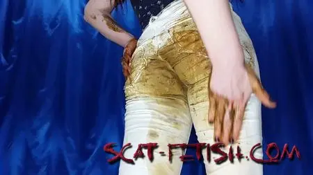 Panty Scat (Anna Coprofield) White Jeans [FullHD 1080p] Jeans, Diarrhea