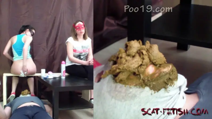Femdom Scat (Smelly Milana) 2 sweet asses treated me with morning shit [FullHD 1080p] Humiliation, Toilet Slavery