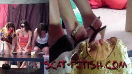 Femdom Scat (MilanaSmelly) Group use of female toilet slave [HD 720p] Humiliation, Face Sitting
