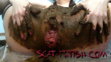 Extreme Scat (ScatLina) Anal prolapse in shit [FullHD 1080p] Defecation, Solo