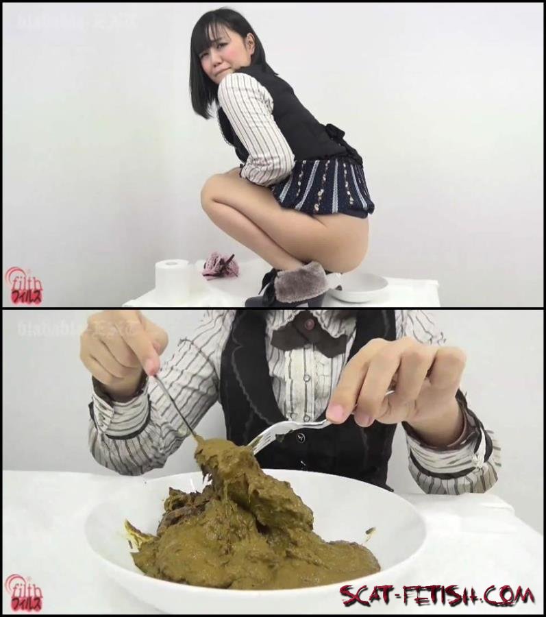 Closeup - Girl pooping sitting on the table and explore feces. [FullHD 1080p] DLFF-111, Jav Scat