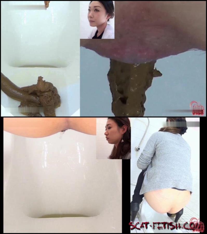 Closeup - Girls erotic pooping in toilet. [FullHD 1080p] Jav Scat, Poop in public toilet