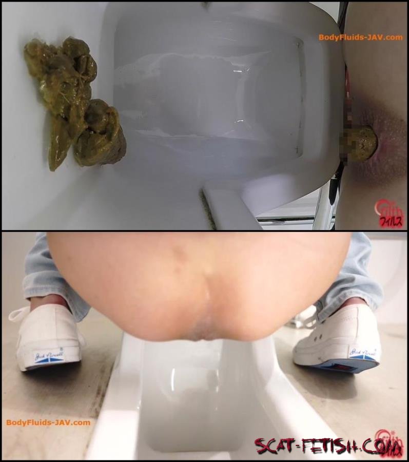 Closeup - Hidden camera in public toilet filming female poop. [FullHD 1080p] Diarrhea, Filth pooping