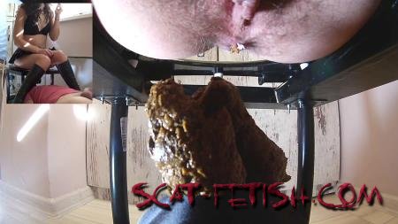 Toilet Slavery (MistressAnna) Big Shit and Cum in his mouth [FullHD 1080p] Domination, Scat Porn