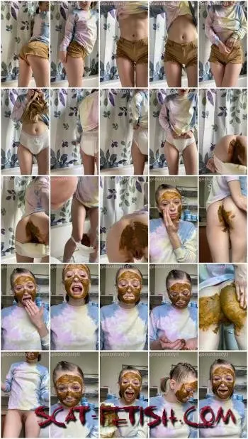 Scatting (sexandcandy18) Teen’s first diaper fill + face mask! [UltraHD 2K] Amateur, Young Screenshot 1