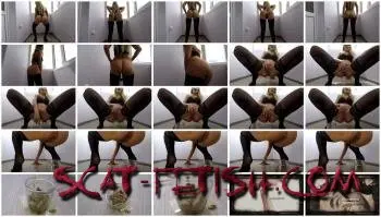 Shit In Pantyhose (scatdesire) Piss and Shit in a Jar [HD 720p] Scatology, Solo Screenshot 1