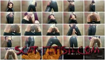 Diarrhea (Thefartbabes) Shiny Leggings Poop [FullHD 1080p] Scat Video, Solo Screenshot 1
