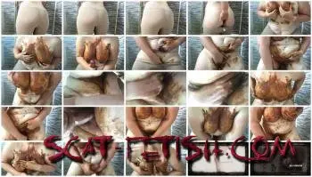 Masturbation (Boobs Scat) A very dirty girl in brown leggings [FullHD 1080p] Toys, BBW, Screenshot 1