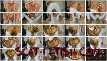 Masturbation (MissAnja) Torn/White Giant Shit Filled Leggings Fun [FullHD 1080p] Solo, Shit Screenshot 1