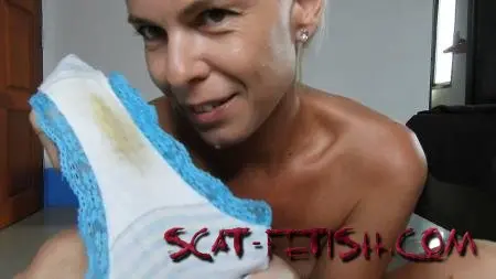 Panty Scat (ScatGirl) Blue Brief My New Toilet Paper Hard Shit [FullHD 1080p] Solo, Milf