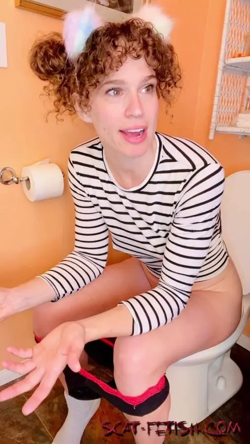 Poop (VibeWithMolly) role play poop in bathroom [UltraHD 2K] Smearing, Solo