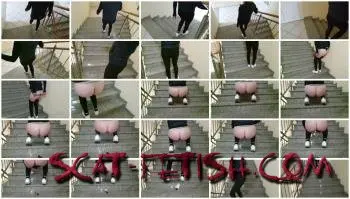 Outdoor Scat (p00girl) Pooped into the public stairwell [FullHD 1080p] Solo, Scat Screenshot 1