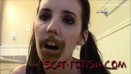 Scatshop (TinaAmazon) School girl sucks her shit for daddy [FullHD 1080p] Defecation, Extreme