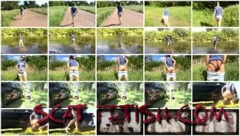 Defecation (Annalise) Shit in the Moth Near the River [UltraHD 2K] Extreme, Outdoor Screenshot 1