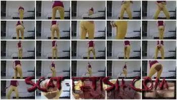 Shit In Pantyhose (Thefartbabes) Yellow Tights Slap Messy [FullHD 1080p] Diarrhea, Solo Screenshot 1