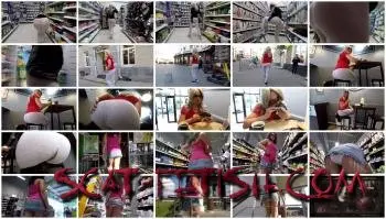 Eat Shit (Bad Girl Pooping In The Store!) Urgent Pantypoop in Public Store - Leggings Pooping In Public Cafe [FullHD 1080p] Extreme, Solo Screenshot 1