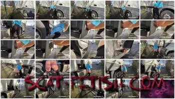 Outdoor Scat (Devil Sophie) OMG - how does the shit get onto the truck running board [UltraHD 4K] Poop, Extreme Screenshot 1