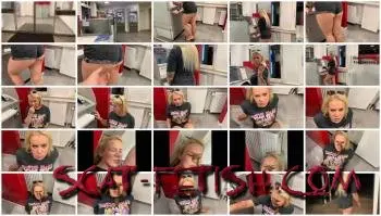 Smearing (Devil Sophie) Public in the bank! He shits me in the face [FullHD 1080p] Poop, Solo Screenshot 1