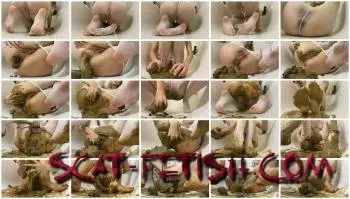 Shit In Pantyhose (p00girl) Shoved pantyhose in dermis in pussy, big pile of shit and scat and smearing [FullHD 1080p] Scatology, Solo Screenshot 1