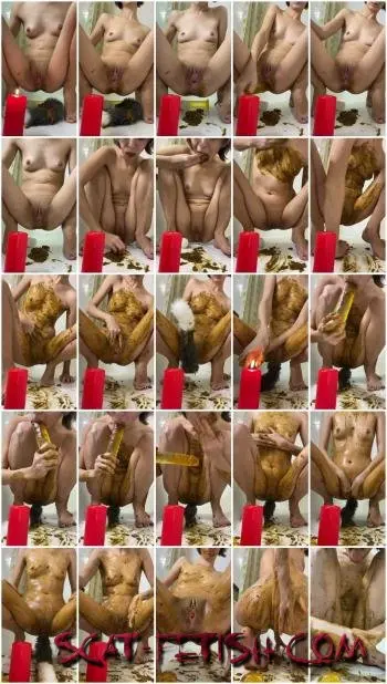 Amateur (p00girl) Pooping after wearing a tail butt plug [UltraHD 2K] Defecation, Solo Screenshot 1