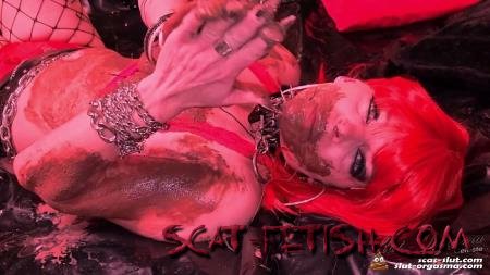 Fetish (Shit play at a party) Party whore is playing with her shit - Dirty whore extreme shit throating and puking [FullHD 1080p] Eat, Blowjob