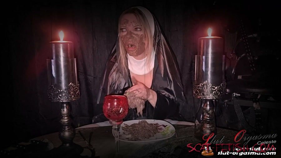 Defecation (SlutOrgasma) The holy food and scat dinner - The medieval shit puking scat slave 1 - Holy nun extreme shit and puke play [FullHD 1080p] Fetish, Eat, Solo