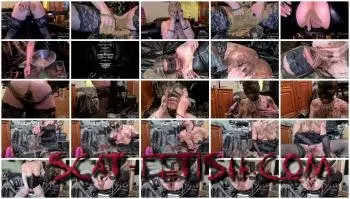 Fetish (SlutOrgasma) Extreme scat smearing and swallowing [FullHD 1080p] Solo, Latex Screenshot 1