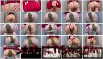 New scat (Sophia Sprinkle) Pantyhose Poop and Smear in Red Dress [FullHD 1080p] Solo, Shitting Screenshot 1