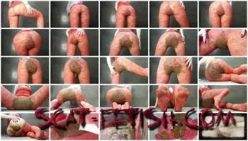Shit in Leggins (Solo) Red Smeared Tights [FullHD 1080p] Scat, Smearing Screenshot 1