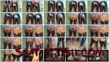 Smearing (PrettyEbonies) Premium leather panty poop [FullHD 1080p] Latex, Leggins Screenshot 1