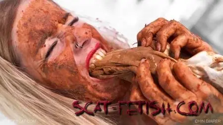Smearing (ArtOfScat) CHIN DIAPER [FullHD 1080p] Defecation, Eat, Solo
