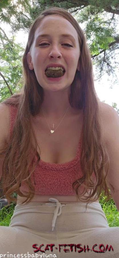 Eat Shit (PrincessBabyLuna) Swallowing For The First Time [UltraHD 2K] Solo, Outdoor