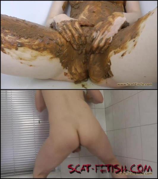 Perversion play with shit in bathroom. () Defecation in bathroom/Dirty masturbation [FullHD 1080p]