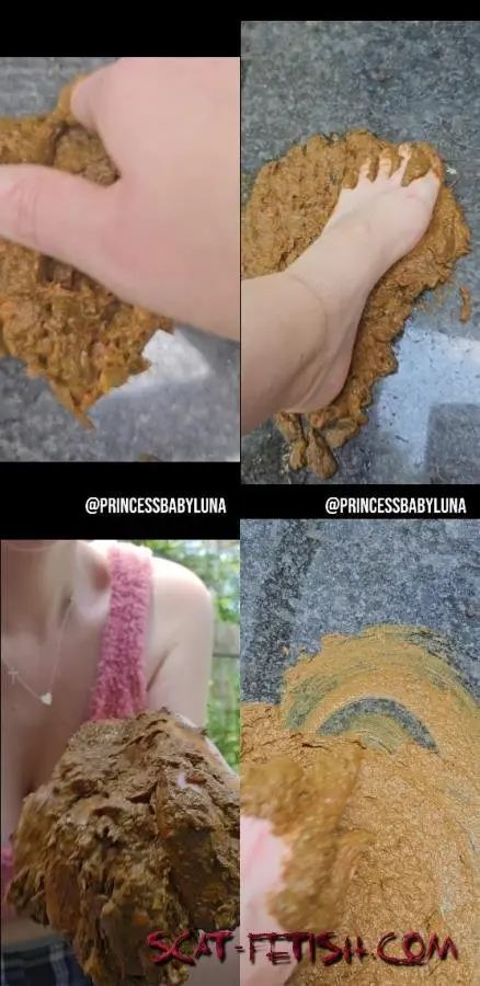 Femscat.com (PrincessBabyLuna) Pooping Outside and Playing With It [FullHD 1080p] Scat, Solo