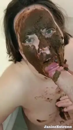 Shitty Blowjob (JanineExtreme) Shiteating Fuckslut [UltraHD 2K] Scat, Eat
