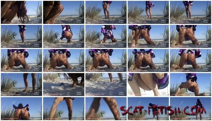 NaturalScatGirls (Solo) A girl shits in the sand on the beach by the sea [FullHD 1080p] Outdoor, Shit, Big Pile Screenshot 1