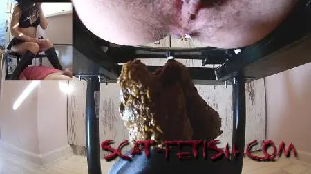Scat Slave (Femdom) Porn Big Shit And Cum In His Mouth [FullHD 1080p] Humiliation, Eat