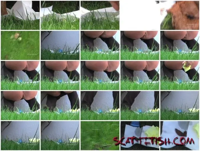 NaturalScatGirls (Defecation) Woman pees and shits on the green grass [SD] Solo, Poop Screenshot 1