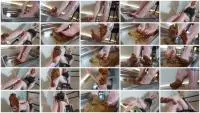 Fetish (Solo) Smeared shit on your feet, lick it up slave [HD 720p] Latex, Feet Screenshot 1