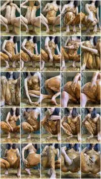 Natural Shit (p00girl) Pour diarrhea from the bag onto the body and face [UltraHD 2K] Scatology, Solo Screenshot 1