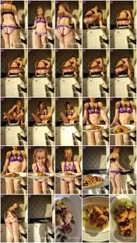 Poop Videos (Eat Shit) Hot fancy lingerie load super sexy girl in fancy kitchen laying a HUGE dump [UltraHD 2K] Solo, Smearing Screenshot 1