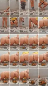 Big Pile (SweetLily84) 4 AT Poop WORK on the newspaper [HD 720p] Shiting Ass, Solo Screenshot 1